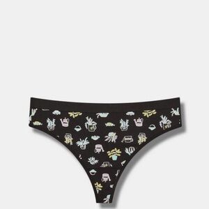 Torrid Black and Pink Panties with gardening print